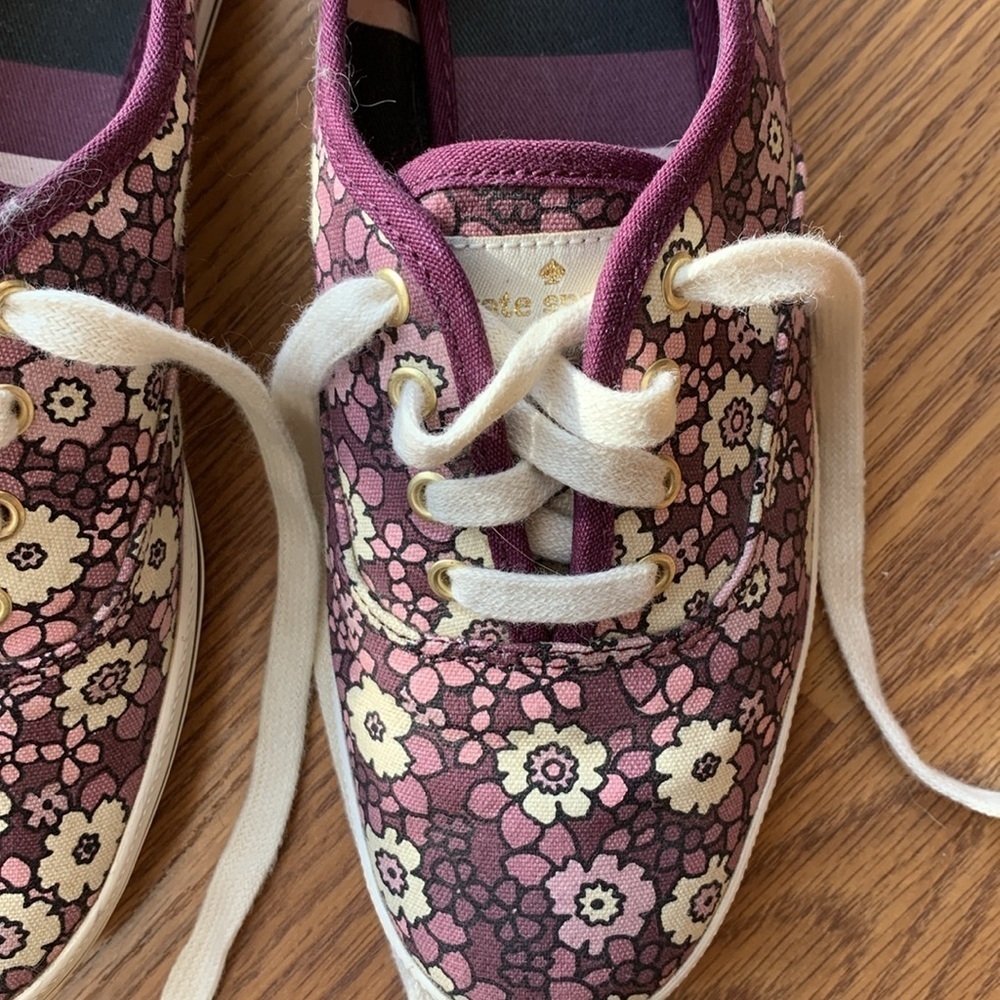 Kate Spade Keds X Sneakers Purple Floral Design Women’s Shoe Size 6.5 Casual - Picture 2 of 7